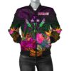 Kosrae Personalised Women's Bomber Jacket - Summer Hibiscus - BN15 Bomber Jacket