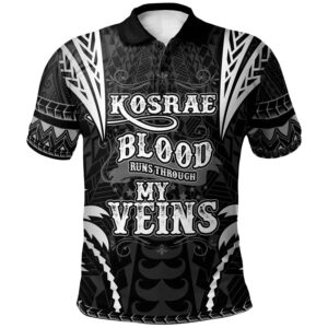 Kosrae Polo Shirt - Blood Runs Through My Veins Style Black - BN39