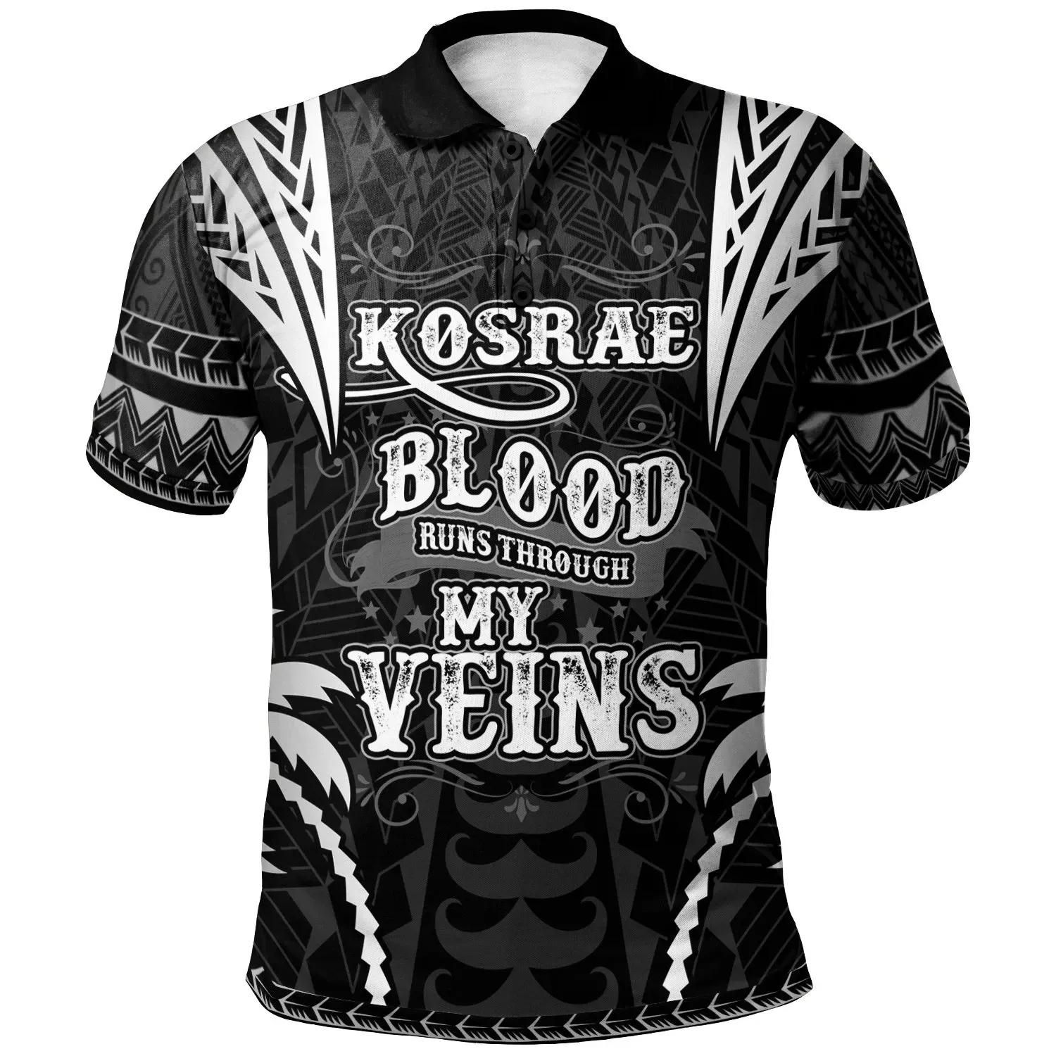 Kosrae Polo Shirt - Blood Runs Through My Veins Style Black - BN39 Kosrae Polo Shirt - Blood Runs Through My Veins Style Black - BN39