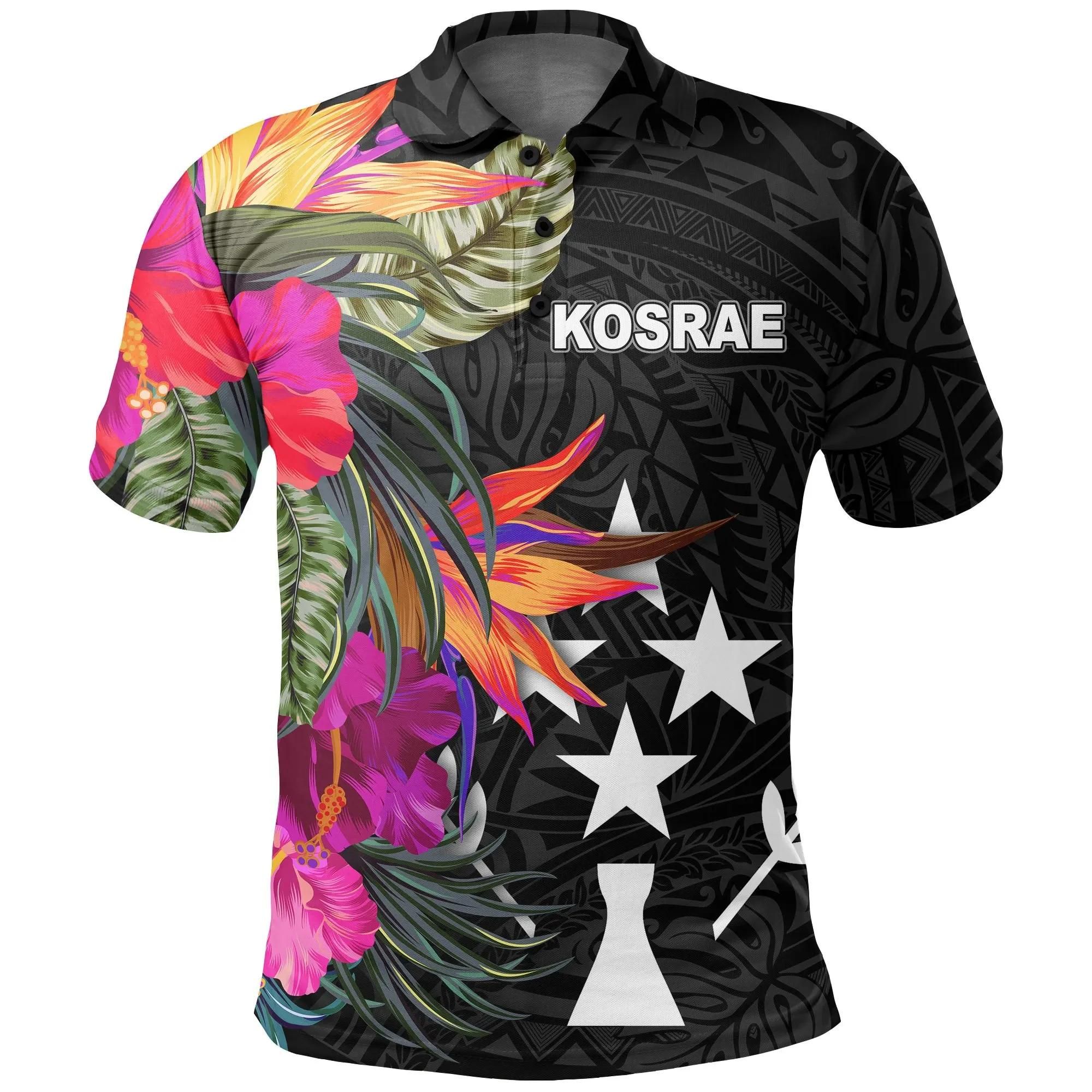 Kosrae Polo Shirt - Hibiscus Polynesian Pattern - BN39 Kosrae Polo Shirt - Hibiscus Polynesian Pattern - BN39
