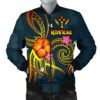 Kosrae Polynesian Men's Bomber Jacket - Legend of Kosrae (Blue) - BN15 Bomber Jacket