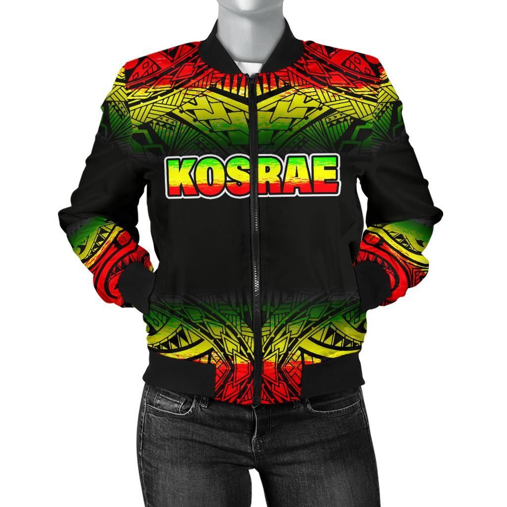 Kosrae Women's Bomber Jacket - Fog Reggae Style - BN09 Bomber Jacket Kosrae Women's Bomber Jacket - Fog Reggae Style - BN09 Bomber Jacket