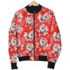 Krampus Christmas Print Pattern Women Casual Bomber Jacket