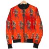 Krampus Pattern Print Women Casual Bomber Jacket
