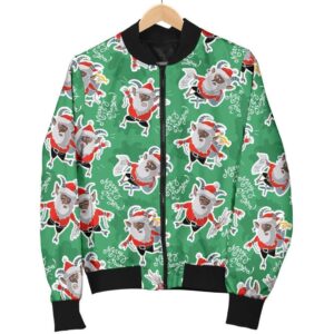 Krampus Print Pattern Women Casual Bomber Jacket