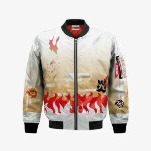 Kyojuro Rengoku Bomber Jacket Custom KNY Cosplay Costumes Bomber Jacket