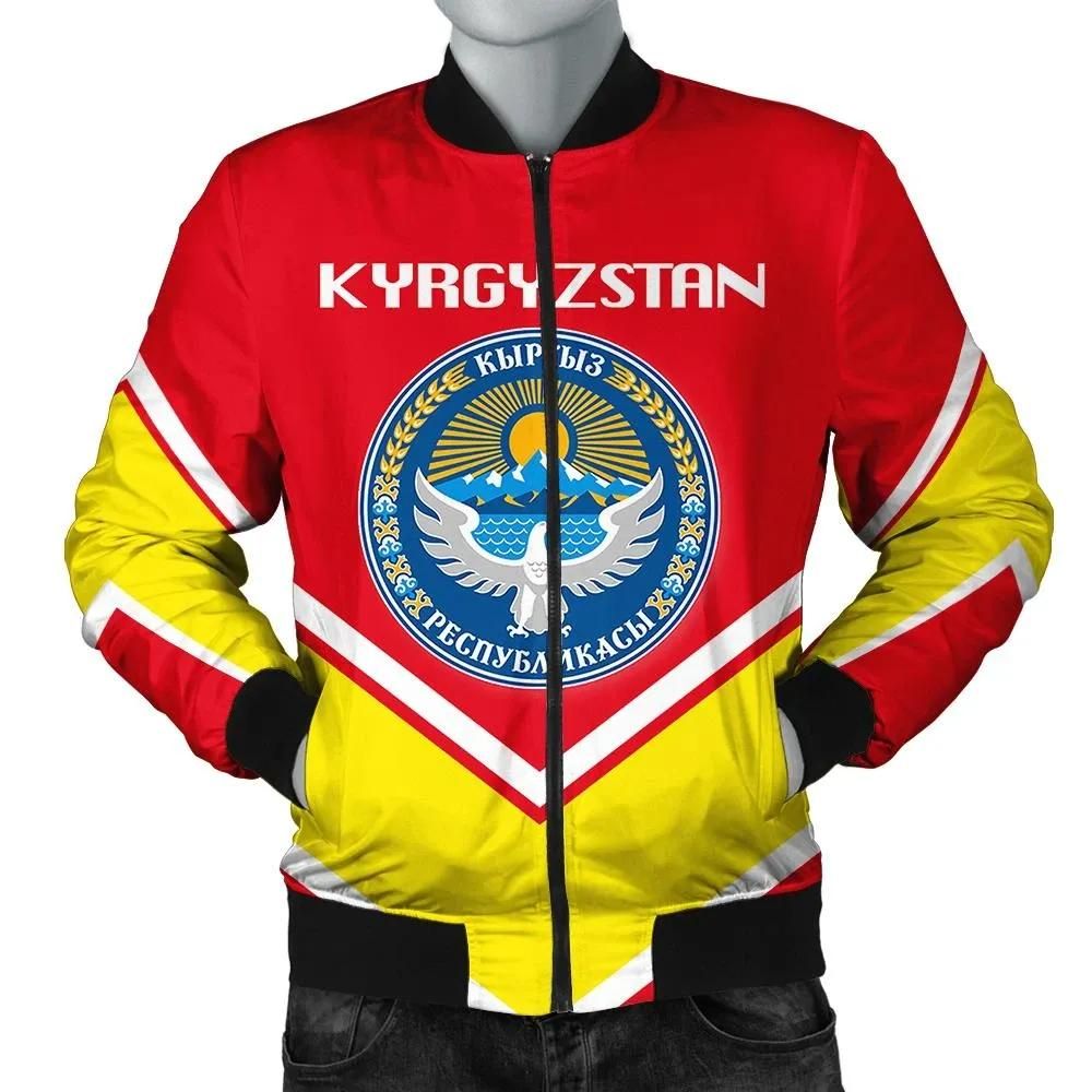 Kyrgyzstan Coat Of Arms Men Bomber Jacket Lucian Style J5W Kyrgyzstan Coat Of Arms Men Bomber Jacket Lucian Style J5W
