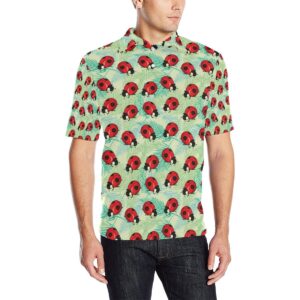 Ladybug Cute Print Pattern Men Polo Shirt