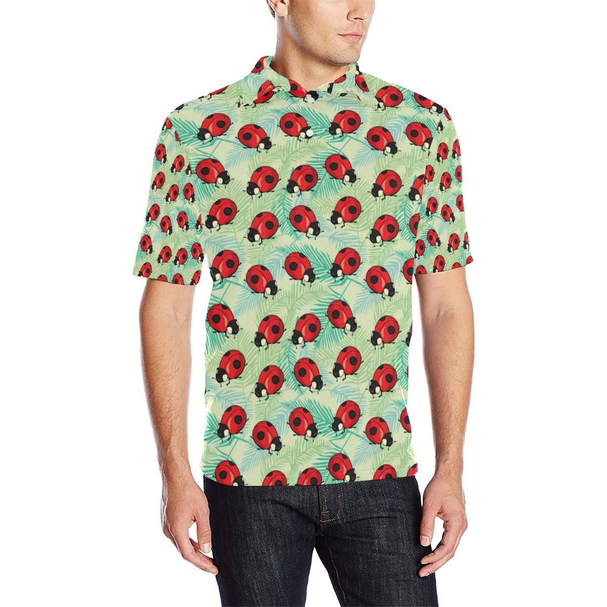 Ladybug Cute Print Pattern Men Polo Shirt Ladybug Cute Print Pattern Men Polo Shirt