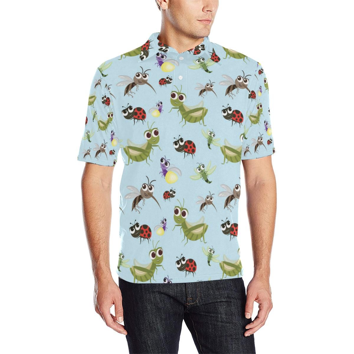 Ladybug Pattern Print Design 01 Men Polo Shirt Ladybug Pattern Print Design 01 Men Polo Shirt
