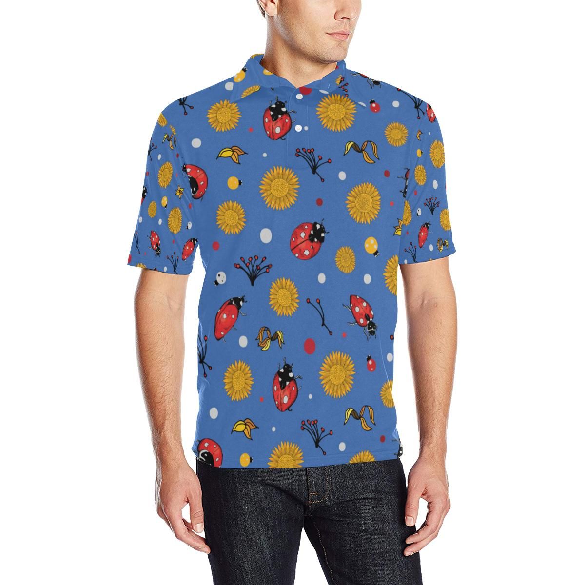 Ladybug Pattern Print Design 05 Men Polo Shirt Ladybug Pattern Print Design 05 Men Polo Shirt