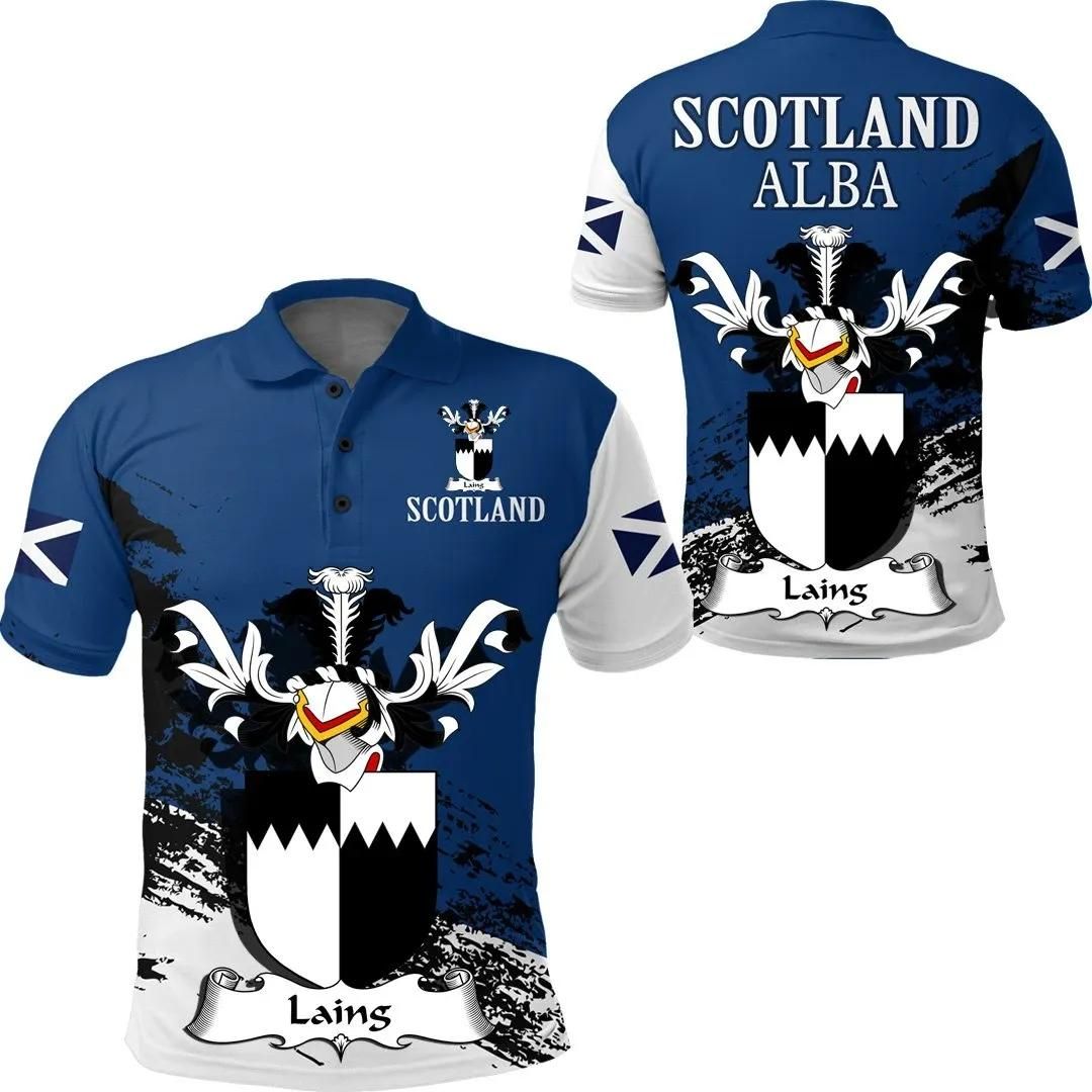 Laing Scottish Family Crest Scotland Special Polo Shirt - Golf Shirt A7 Laing Scottish Family Crest Scotland Special Polo Shirt - Golf Shirt A7