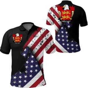 Lamar USA Polo Shirt - Special Grunge Flag - American Family Crest A7