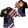 Lamprey USA Polo Shirt - Special Grunge Flag - American Family Crest A7