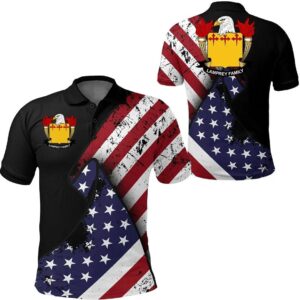 Lamprey USA Polo Shirt - Special Grunge Flag - American Family Crest A7