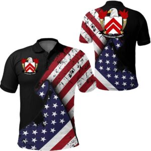Langborne USA Polo Shirt - Special Grunge Flag - American Family Crest A7