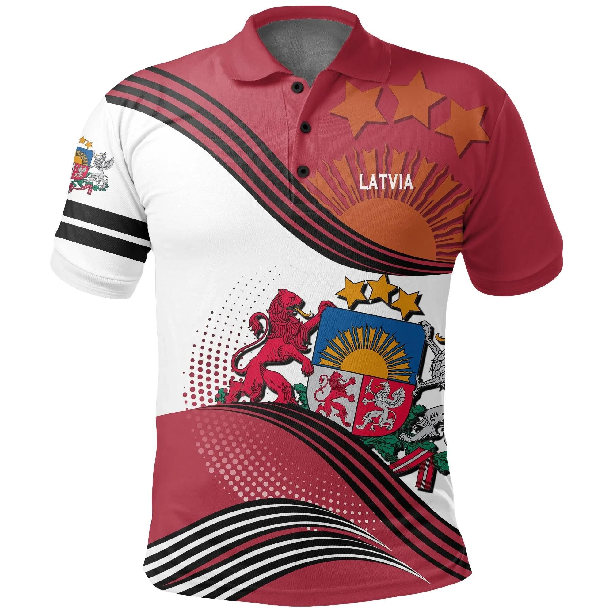 Latvia Polo Shirt Fall In The Wave K7 Latvia Polo Shirt Fall In The Wave K7