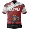 Latvia Polo Shirt Flag - Latvija Football Style TH5