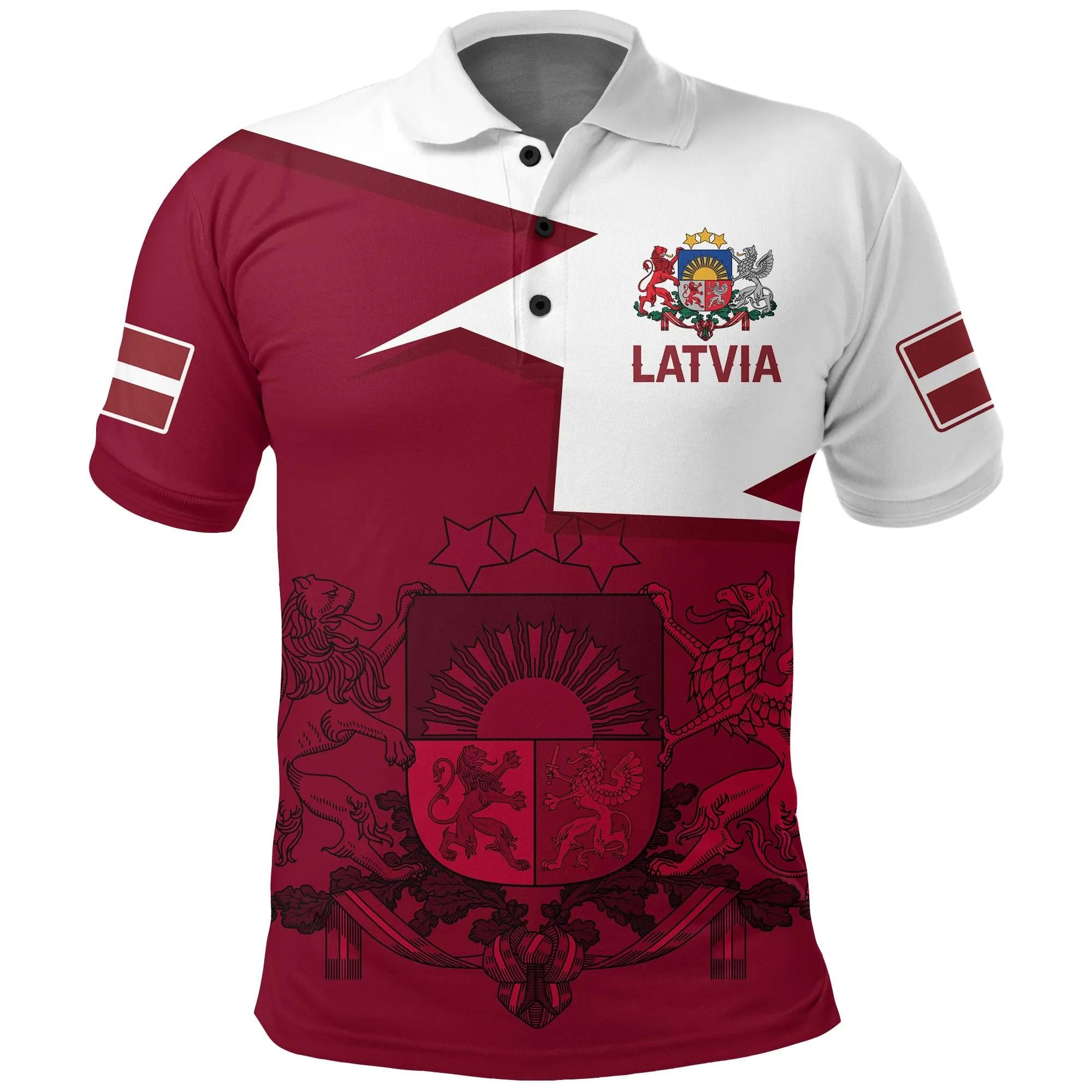 Latvia Polo Shirt - HOME A7 Latvia Polo Shirt - HOME A7