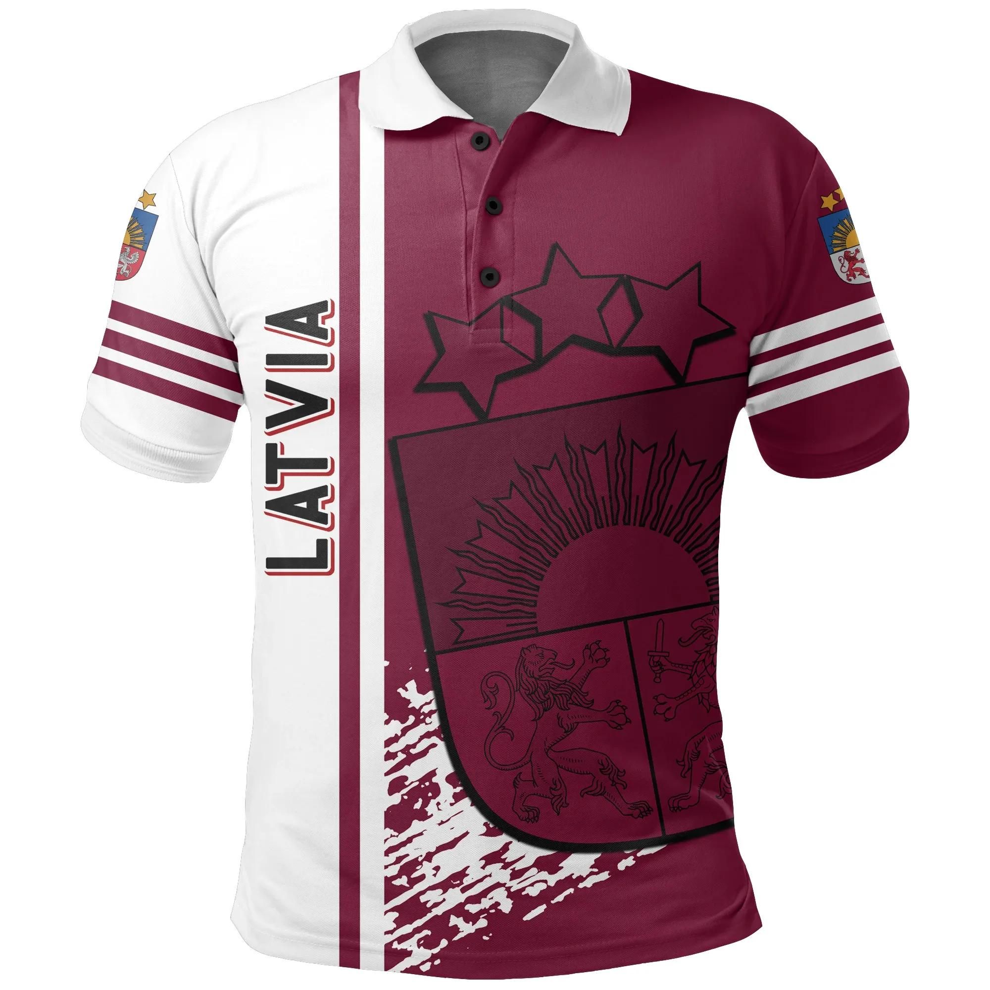 Latvia Polo Shirt - Quarter Style J0 Latvia Polo Shirt - Quarter Style J0