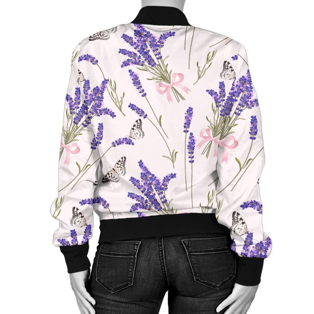 Lavender-Floral-Print-Pattern-Women-Casual-Bomber-Jacket-2