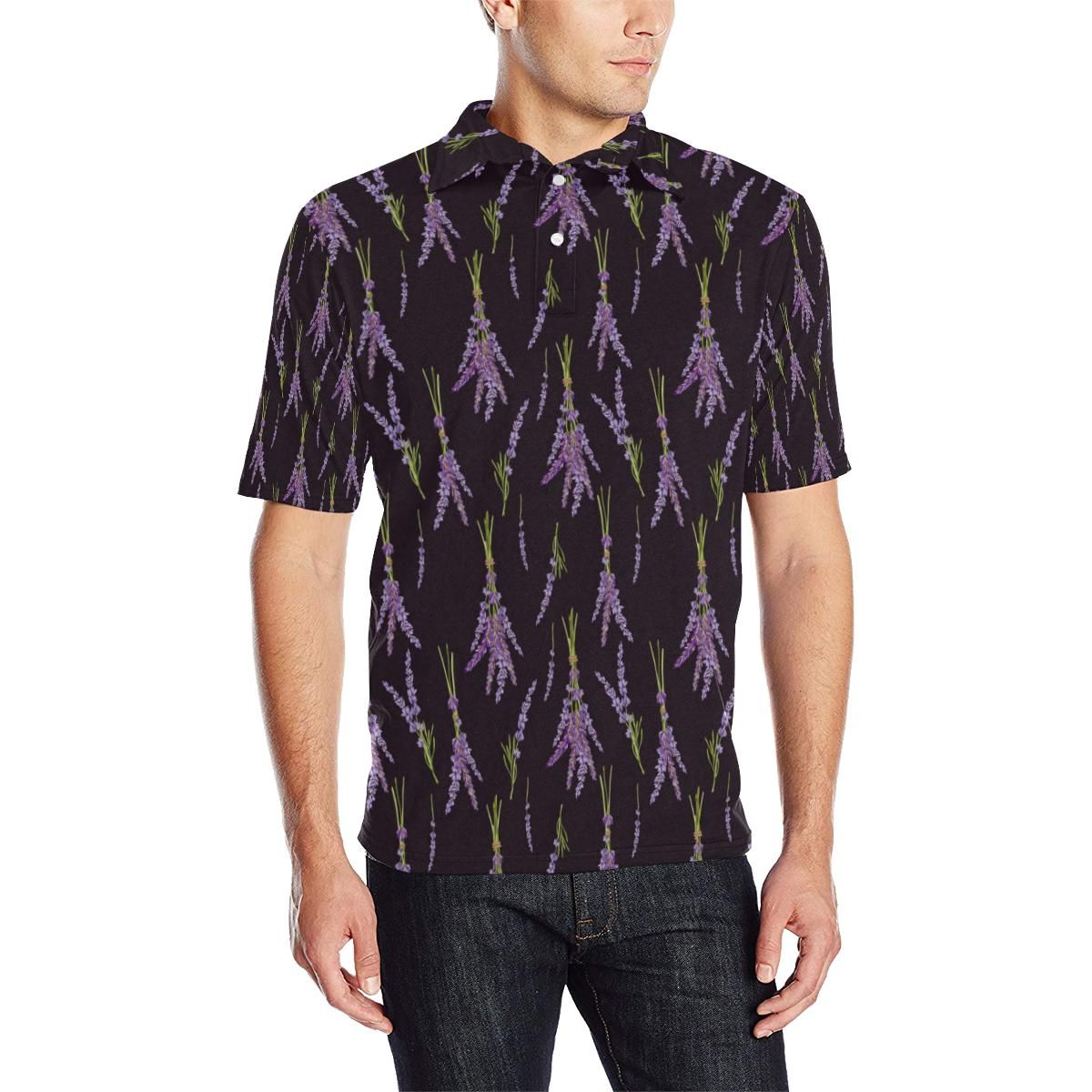 Lavender Pattern Print Design Lv05 Men Polo Shirt Lavender Pattern Print Design Lv05 Men Polo Shirt