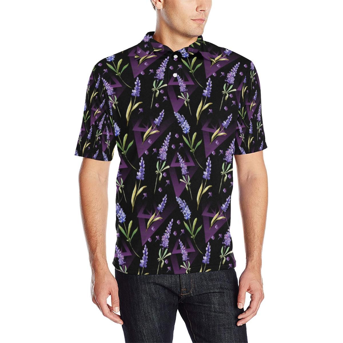 Lavender Pattern Print Design Lv07 Men Polo Shirt Lavender Pattern Print Design Lv07 Men Polo Shirt