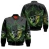 Leaf Green Cool Skull 3D Bomber Jacket