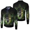 Leaf Green Cool Skull 3D Bomber Jacket