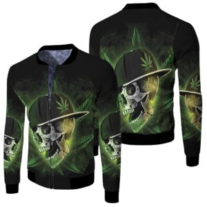 Leaf Green Cool Skull 3D Bomber Jacket