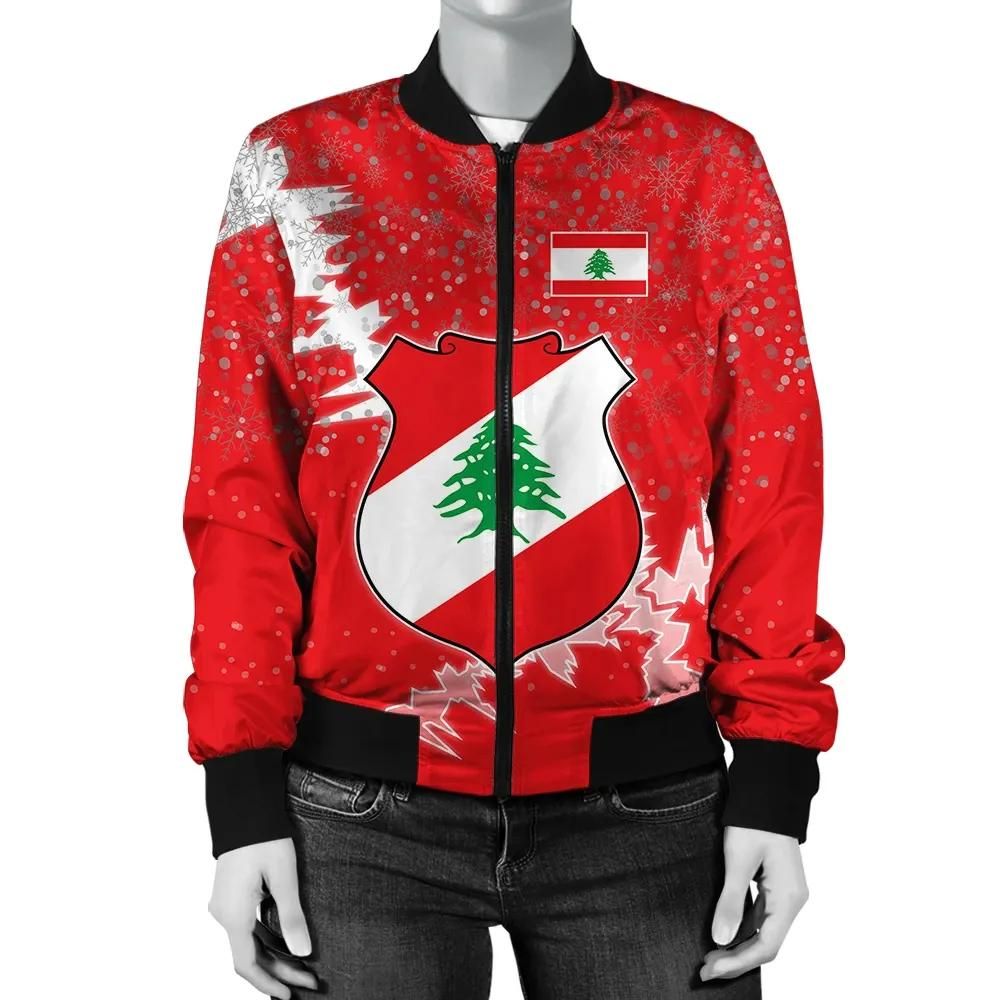 Lebanon Christmas Coat Of Arms Women Bomber Jacket X Style J78 Bomber Jacket Lebanon Christmas Coat Of Arms Women Bomber Jacket X Style J78 Bomber Jacket