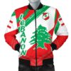 Lebanon Men's Bomber Jacket - Lebanon Flag Polygon Style - BN1524 Bomber Jacket