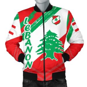 Lebanon Men's Bomber Jacket - Lebanon Flag Polygon Style - BN1524 Bomber Jacket