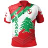 Lebanon Personalised Polo-Shirt - Lebanon Flag Polygon Style - BN1524