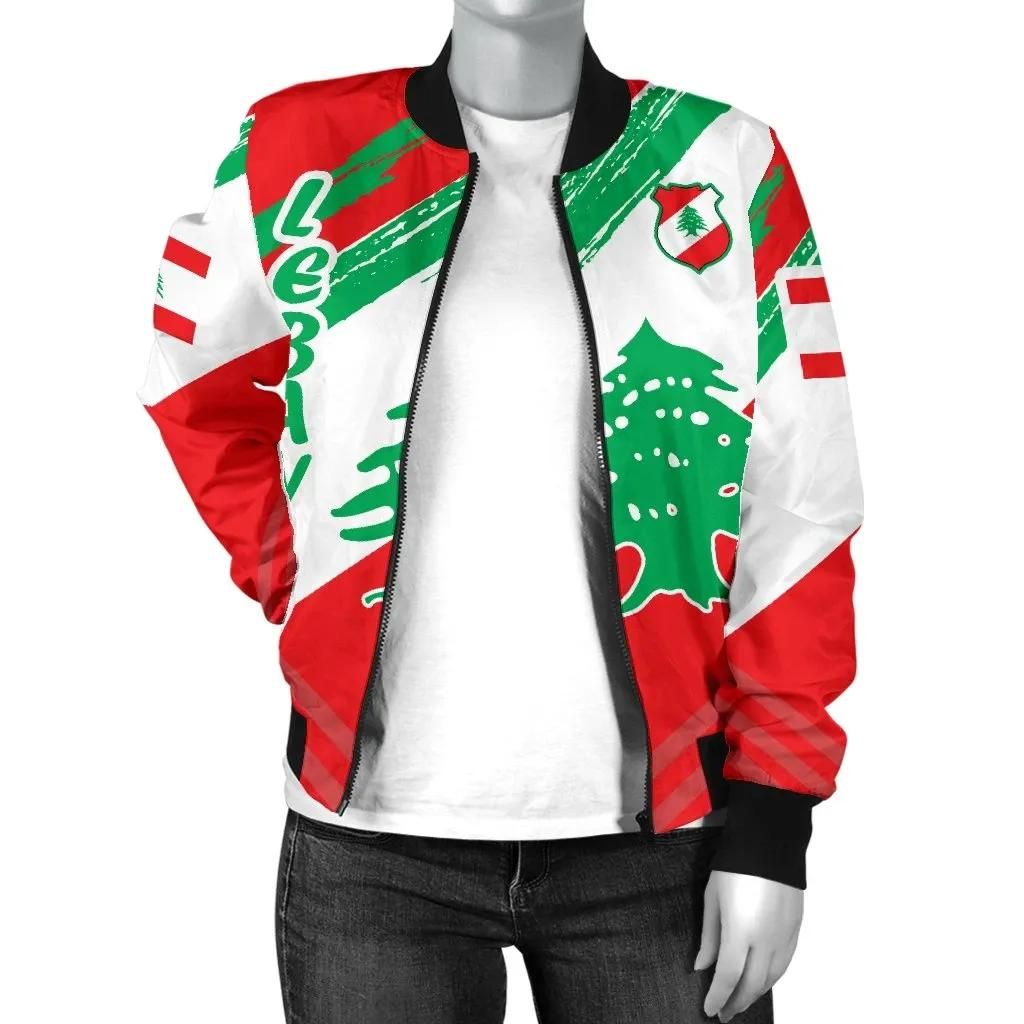 Lebanon-Personalised-Womens-Bomber-Jacket-Lebanon-Flag-Polygon-Style-BN1524-Bomber-Jacket-2