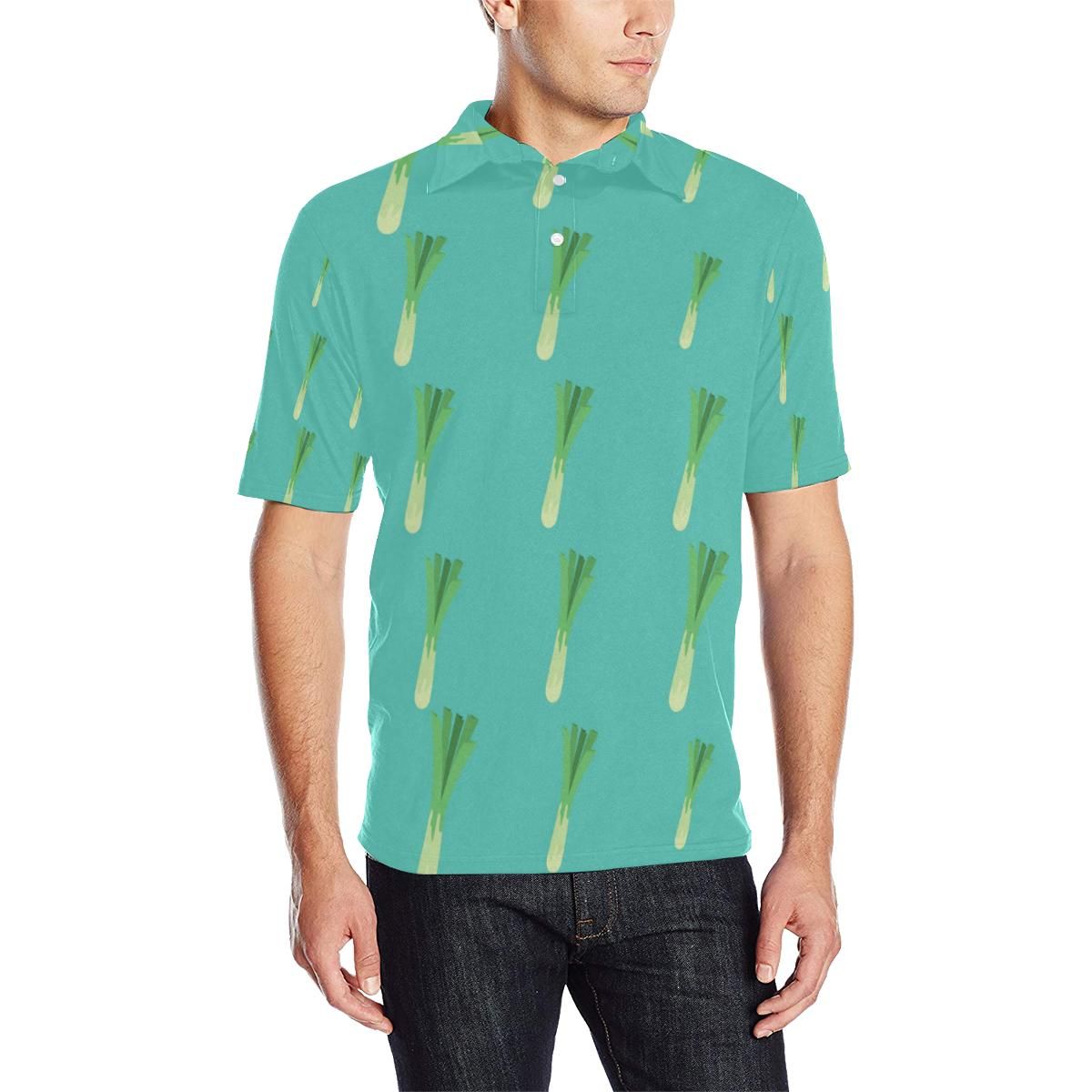 Leek Pattern Print Design 01 Men Polo Shirt Leek Pattern Print Design 01 Men Polo Shirt