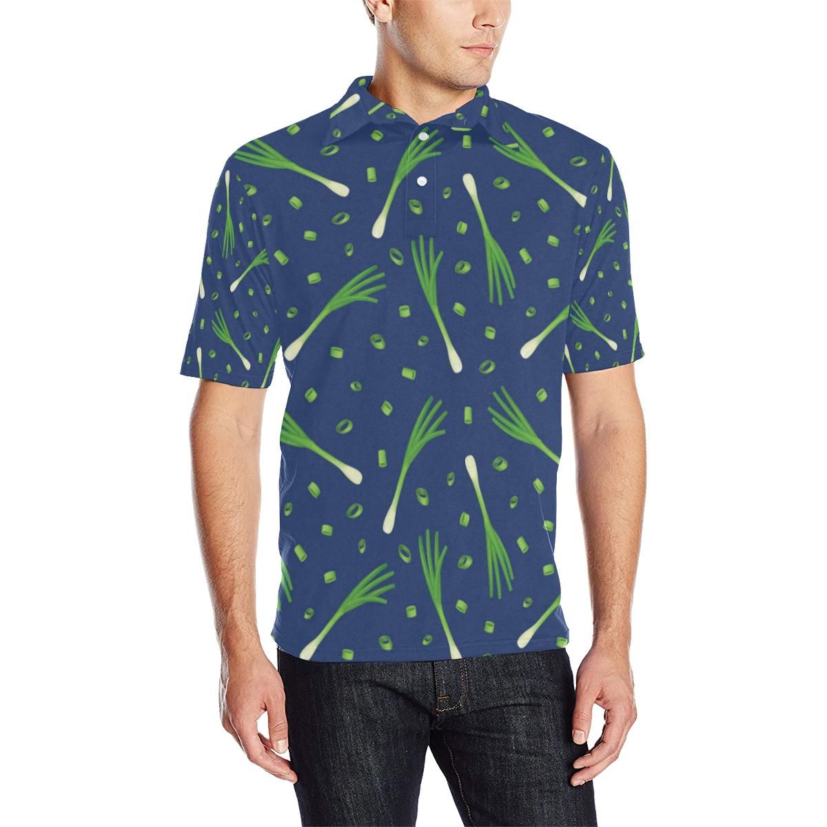 Leek Pattern Print Design 02 Men Polo Shirt Leek Pattern Print Design 02 Men Polo Shirt