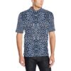 Leopard Blue Skin Print Men Polo Shirt