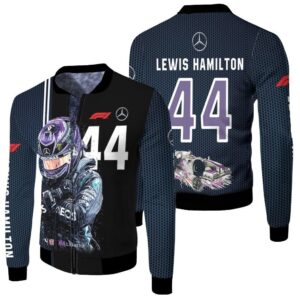 Lewis Hamilton 44 Formula One Mercedes Auto Racing team 3D Designed Allover Gift For Lewis Hamilton Fans Bomber Jacket