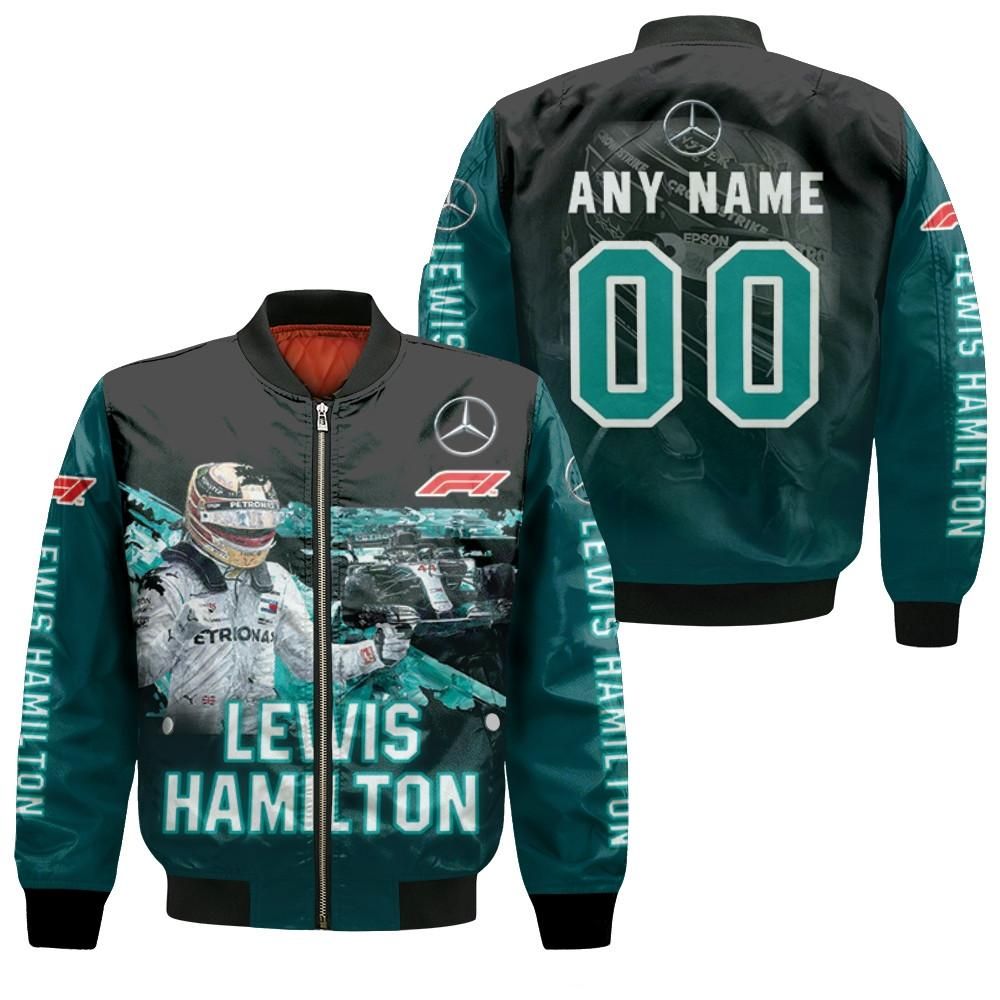 Lewis Hamilton Formula One Winner Legend Motorsport Racing Driver 3D Designed Allover Gift With Custom Name Number For Lewis Hamilton Fans Bomber Jacket Lewis Hamilton Formula One Winner Legend Motorsport Racing Driver 3D Designed Allover Gift With Custom Name Number For Lewis Hamilton Fans Bomber Jacket