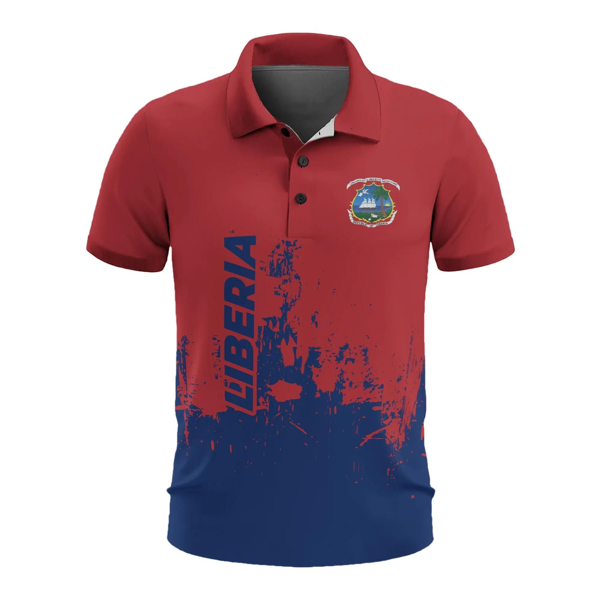 Liberia Men's All Over Print Polo Shirt (Model T55) Liberia Men's All Over Print Polo Shirt (Model T55)