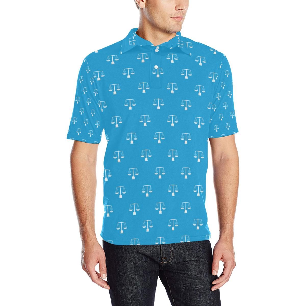 Libra Pattern Print Design 02 Men Polo Shirt Libra Pattern Print Design 02 Men Polo Shirt