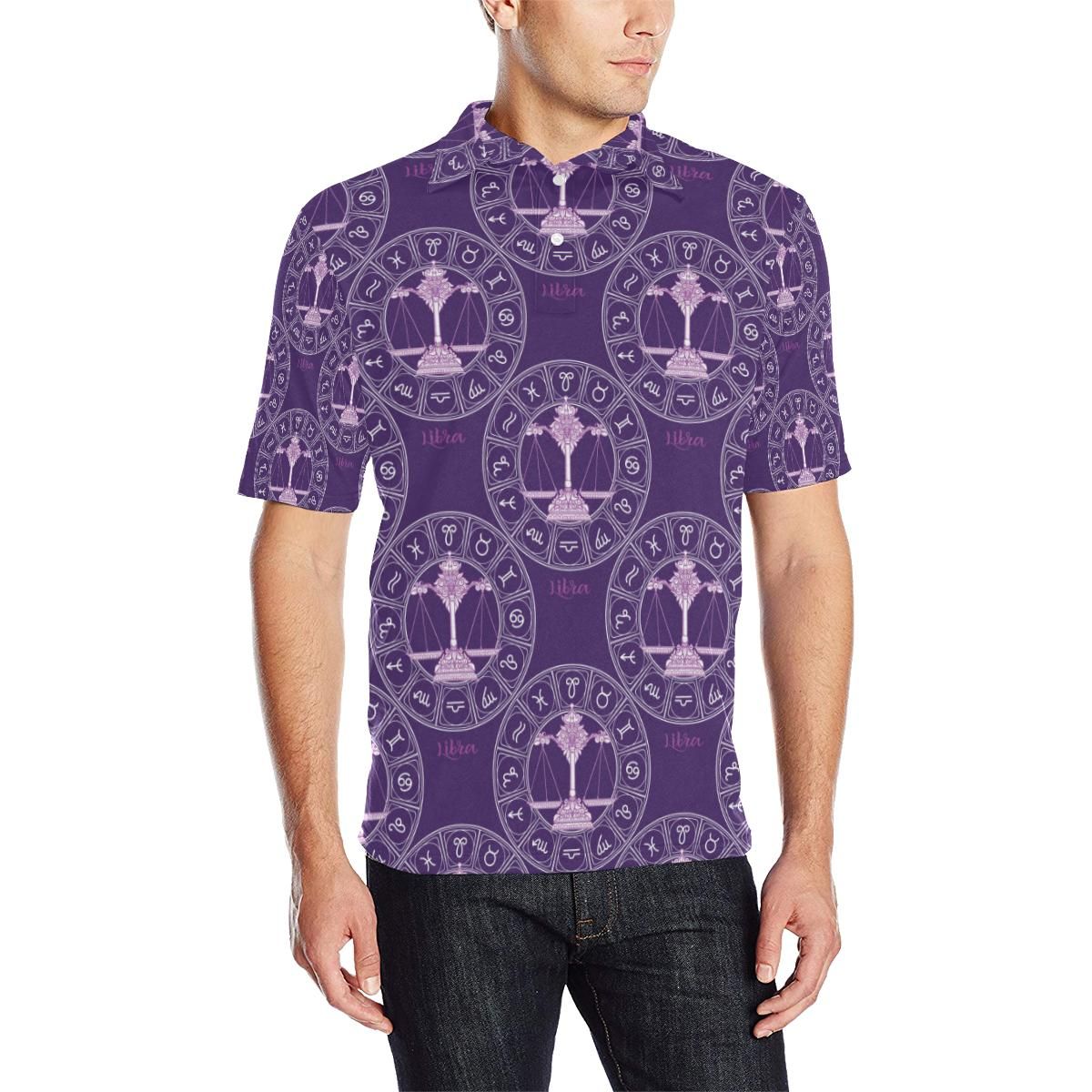 Libra Pattern Print Design 03 Men Polo Shirt Libra Pattern Print Design 03 Men Polo Shirt