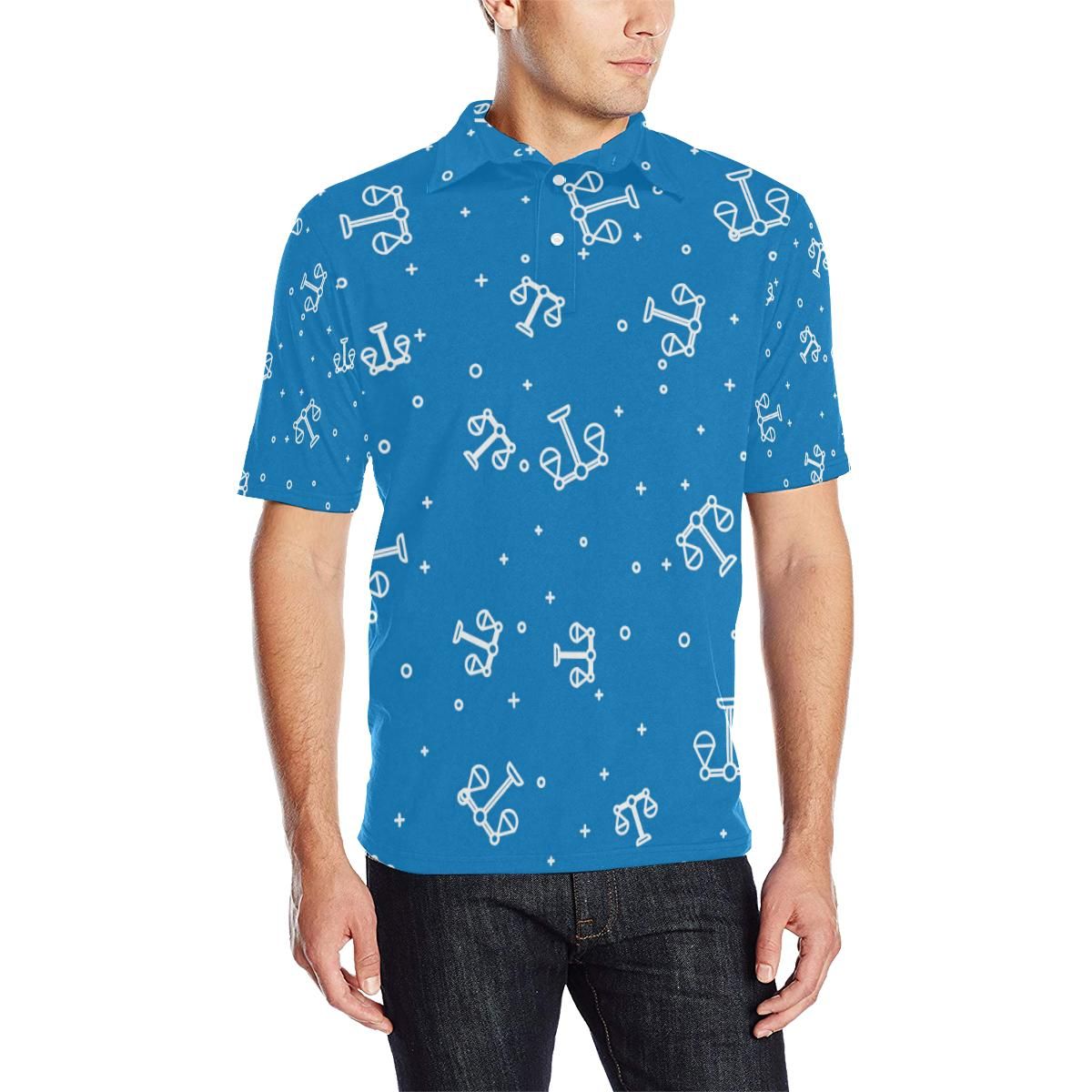 Libra Pattern Print Design 05 Men Polo Shirt Libra Pattern Print Design 05 Men Polo Shirt