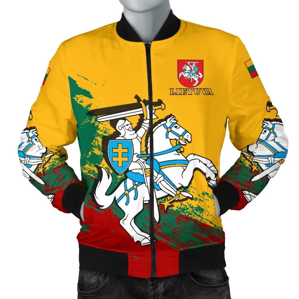 (Lietuva) Lithuania Special Men's Bomber Jacket A7 Bomber Jacket (Lietuva) Lithuania Special Men's Bomber Jacket A7 Bomber Jacket