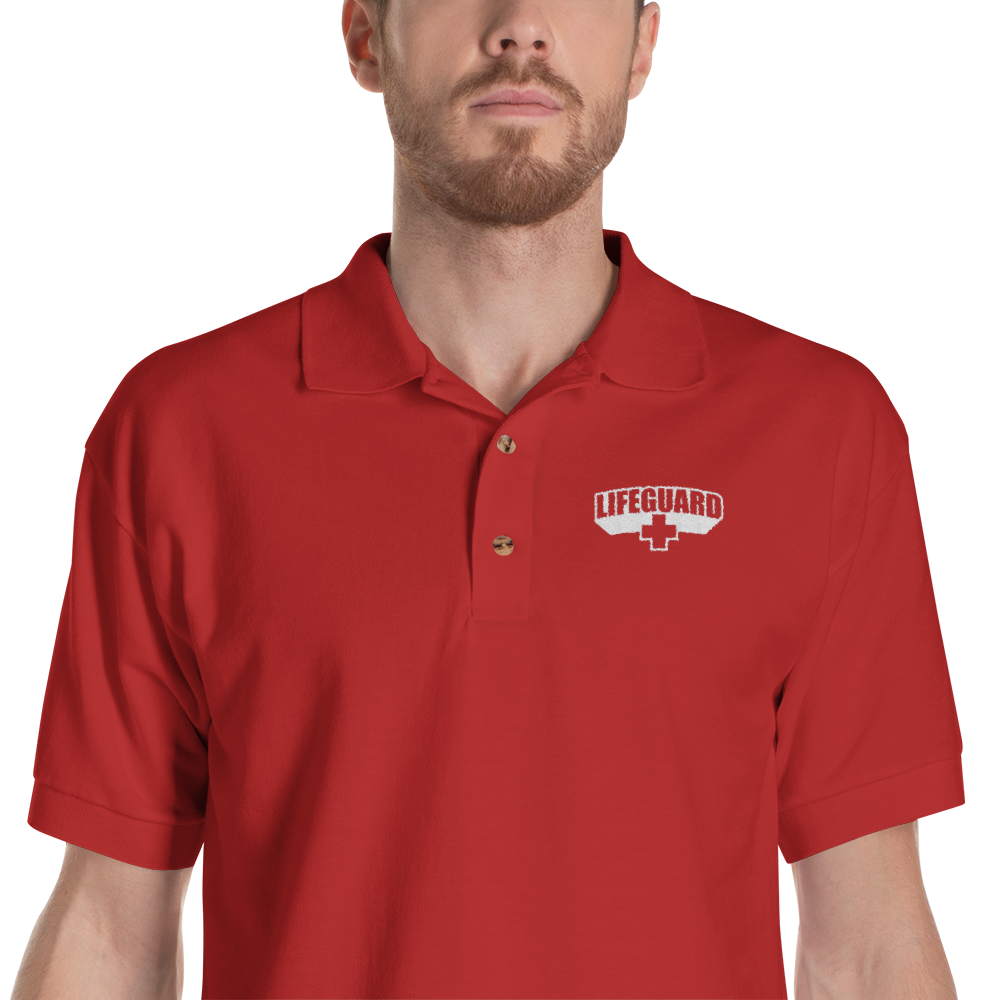 Lifeguard Classic Red Embroidered Polo Shirt Lifeguard Classic Red Embroidered Polo Shirt