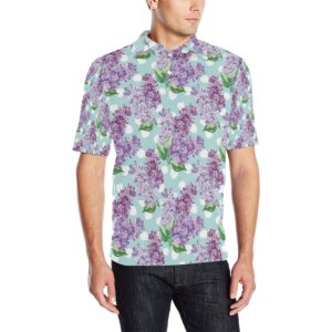 Lilac Pattern Print Design 02 Men Polo Shirt
