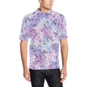 Lilac Pattern Print Design Li01 Men Polo Shirt