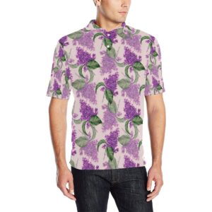 Lilac Pattern Print Design Li02 Men Polo Shirt