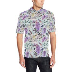 Lilac Pattern Print Design Li06 Men Polo Shirt